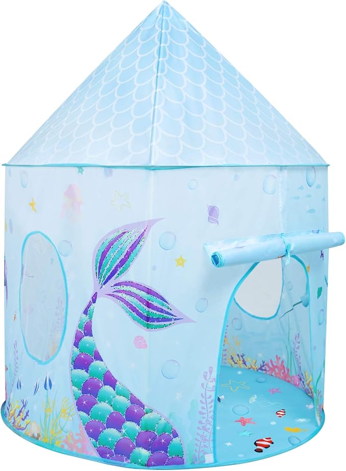 6 厘米)女孩在海底公主城堡游戏屋可折叠室内室外弹出式帐篷